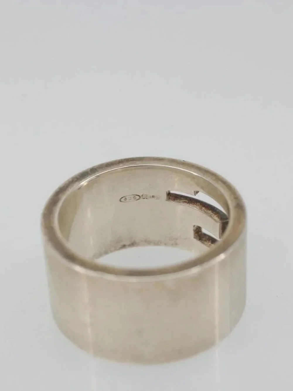 GUCCI Branded G Ring Ag925 Silver Auth SW2379V
